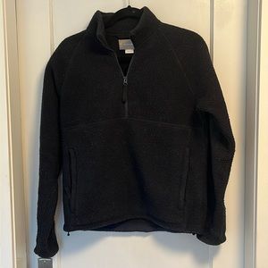 Everlane Renew navy teddy half zip